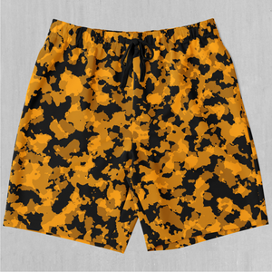 Stinger Yellow Camo Shorts - Festival Clothing, Rave Outfits, EDM Gear