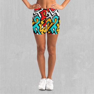 Street Graffiti Yoga Shorts