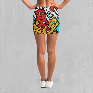 Street Graffiti Yoga Shorts