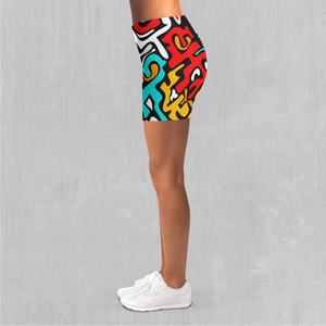 Street Graffiti Yoga Shorts