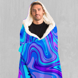 Vapor Drip Hooded Blanket - EDM Rave Clothing Festival Clothing Psychedelic Clothing