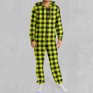 Yellow Checkered Plaid Jumpsuit