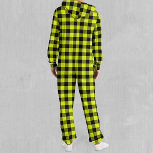 Yellow Checkered Plaid Jumpsuit