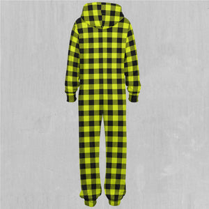 Yellow Checkered Plaid Jumpsuit