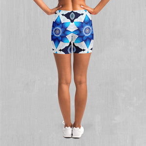 Delphinium Mandala Yoga Shorts