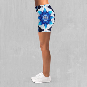 Delphinium Mandala Yoga Shorts