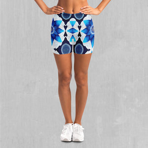Delphinium Mandala Yoga Shorts