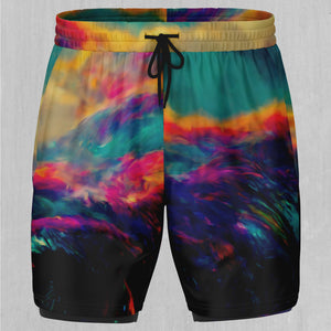 Mind-Bending Sea Men's 2 in 1 Shorts
