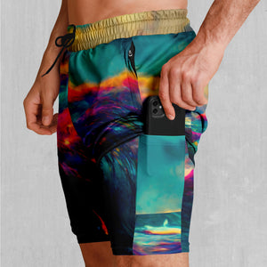 Mind-Bending Sea Men's 2 in 1 Shorts