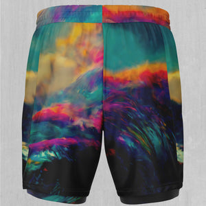 Mind-Bending Sea Men's 2 in 1 Shorts