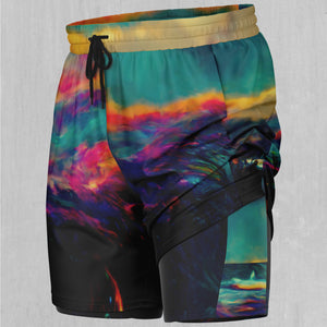 Mind-Bending Sea Men's 2 in 1 Shorts
