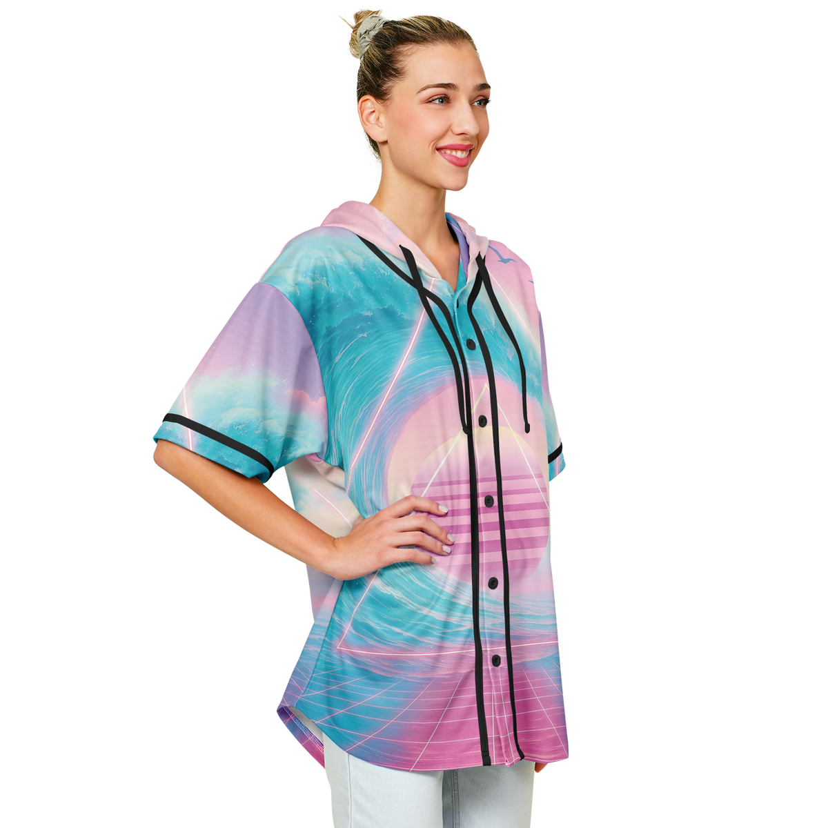 Grid Tide Hooded Jersey