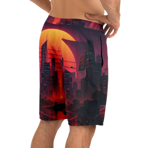 Neon Sunrise Board Shorts