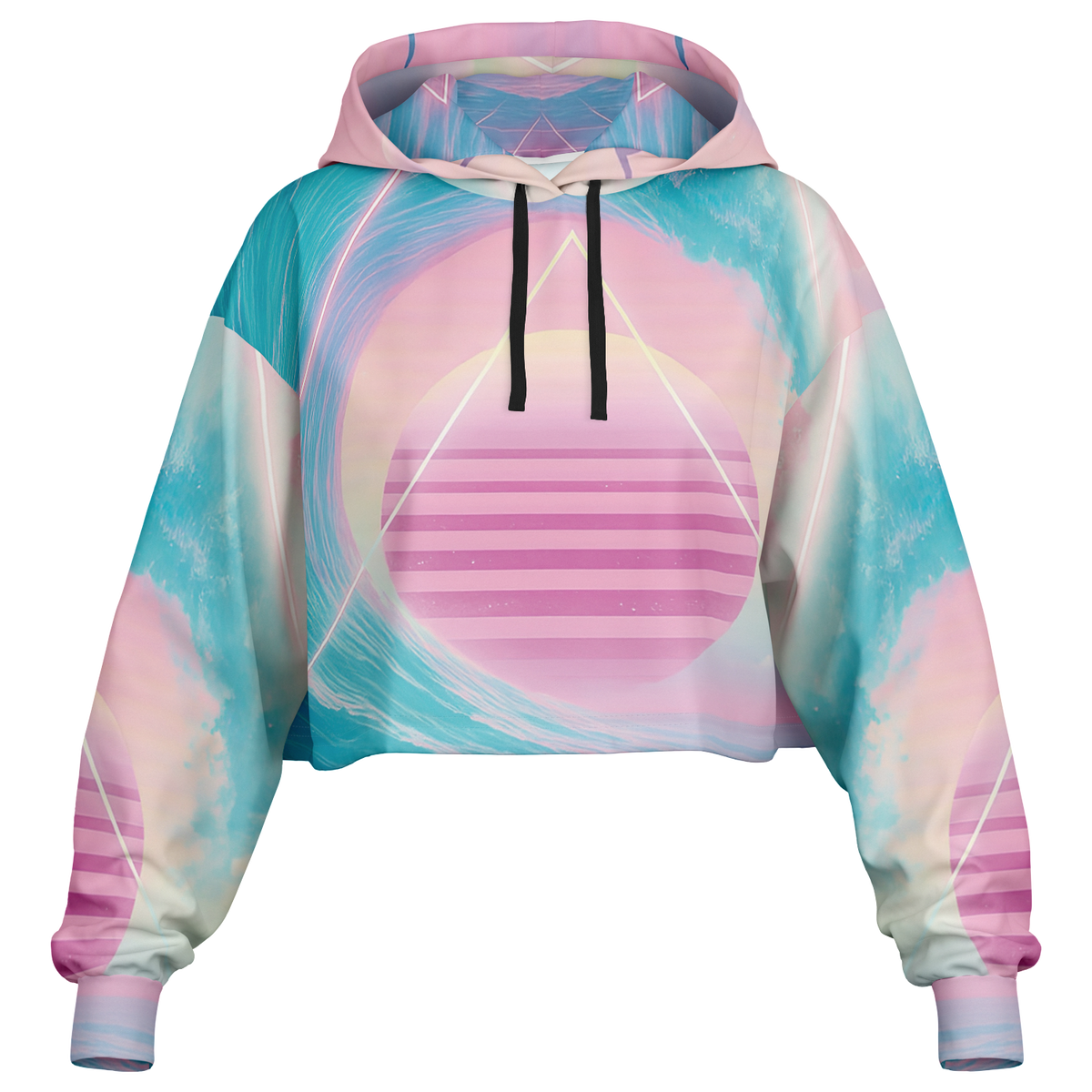 Grid Tide Cropped Hoodie