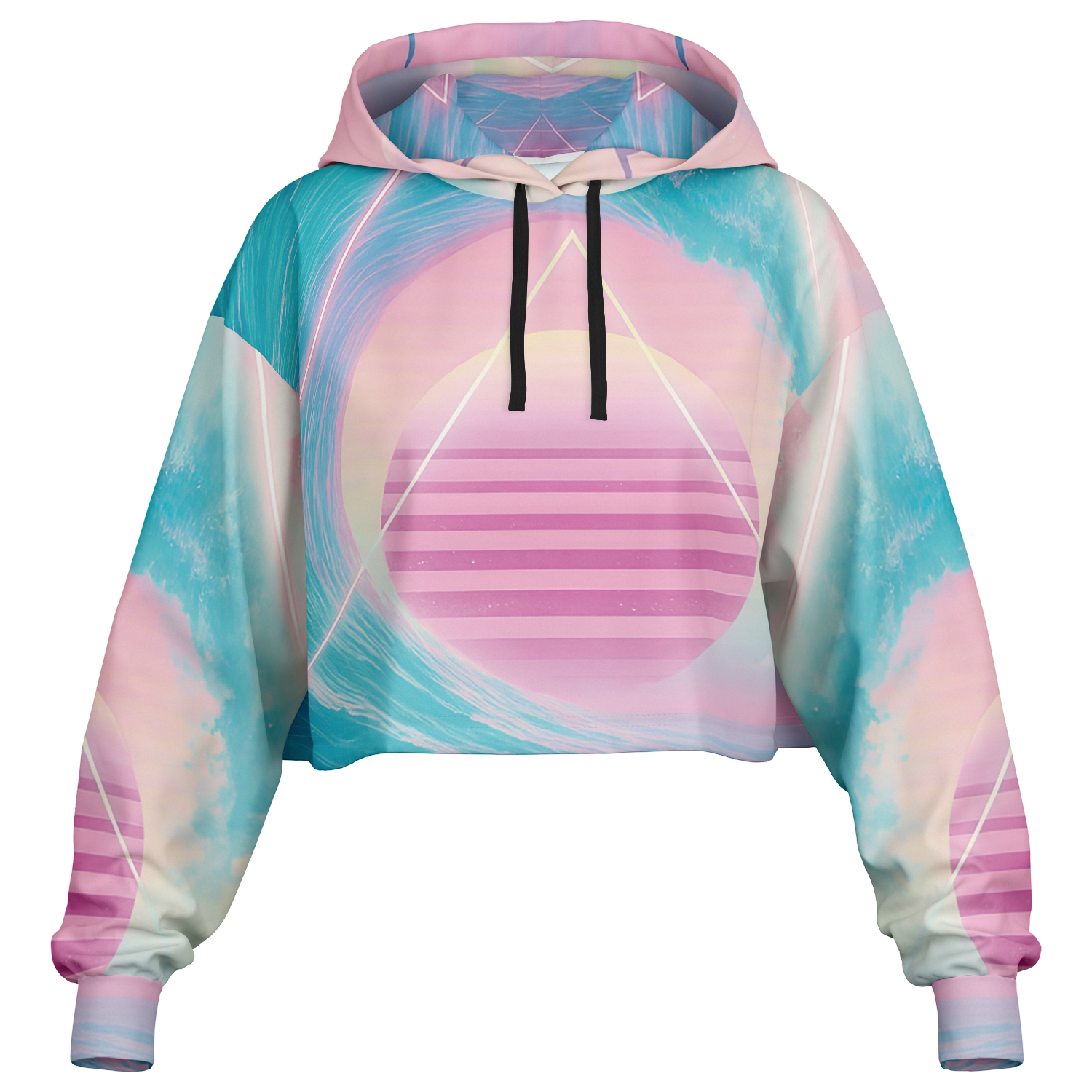 Grid Tide Cropped Hoodie