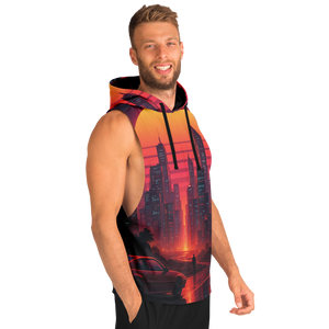 Neon Sunrise Sleeveless Hoodie
