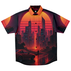 Neon Sunrise Button Down Shirt