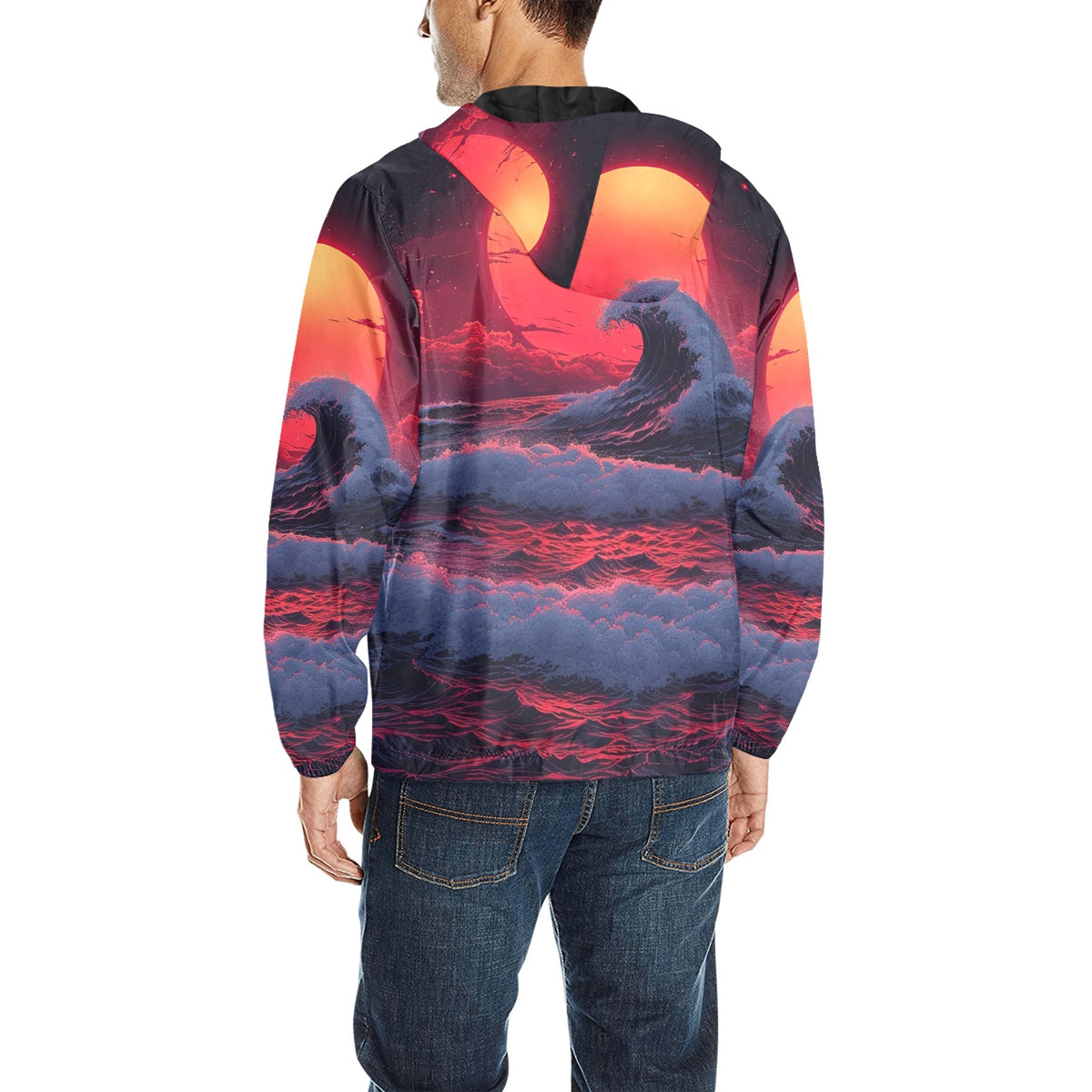 The Synthwave off Kanagawa Windbreaker