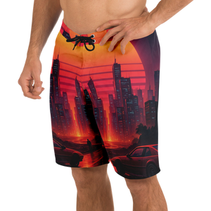 Neon Sunrise Board Shorts