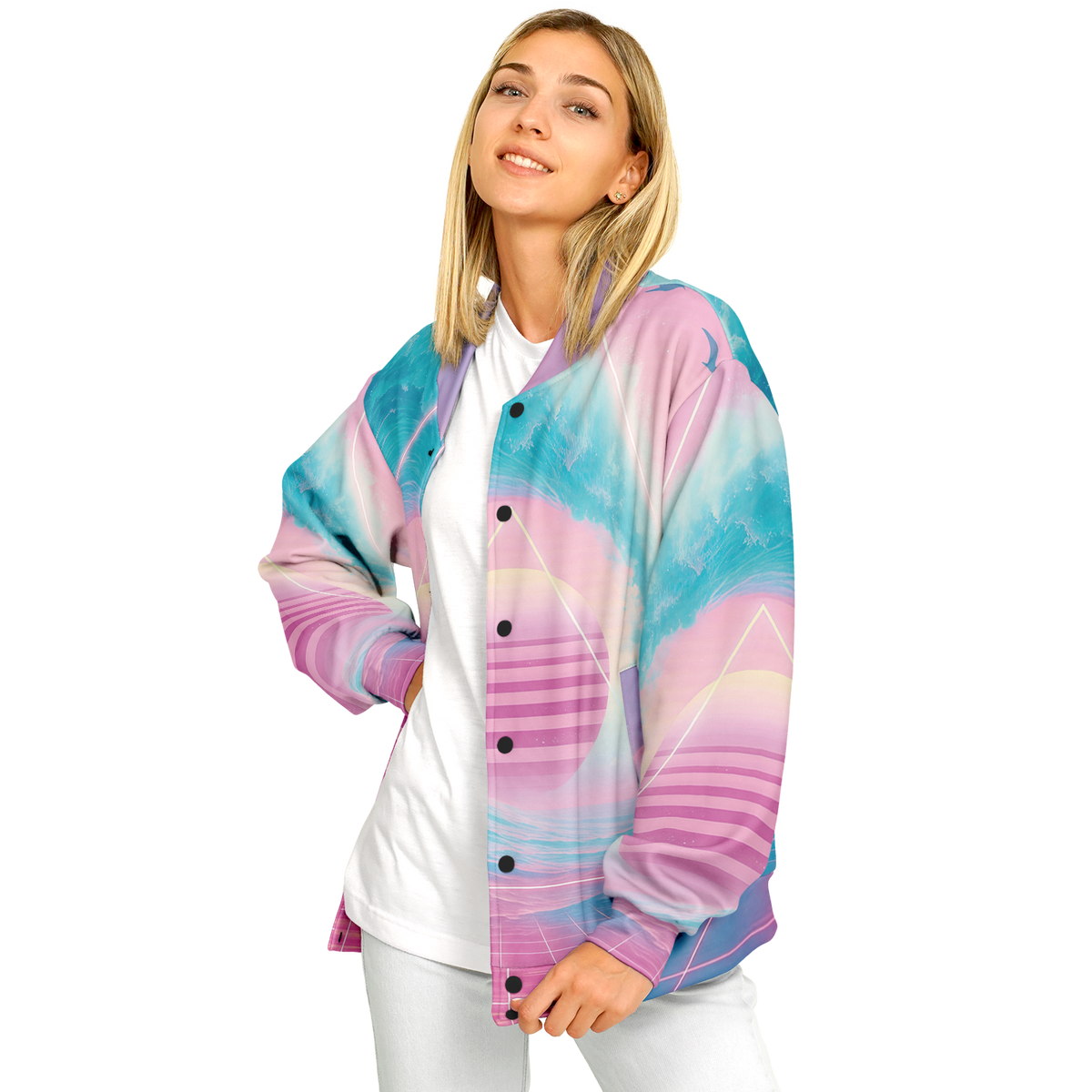 Grid Tide Varsity Jacket