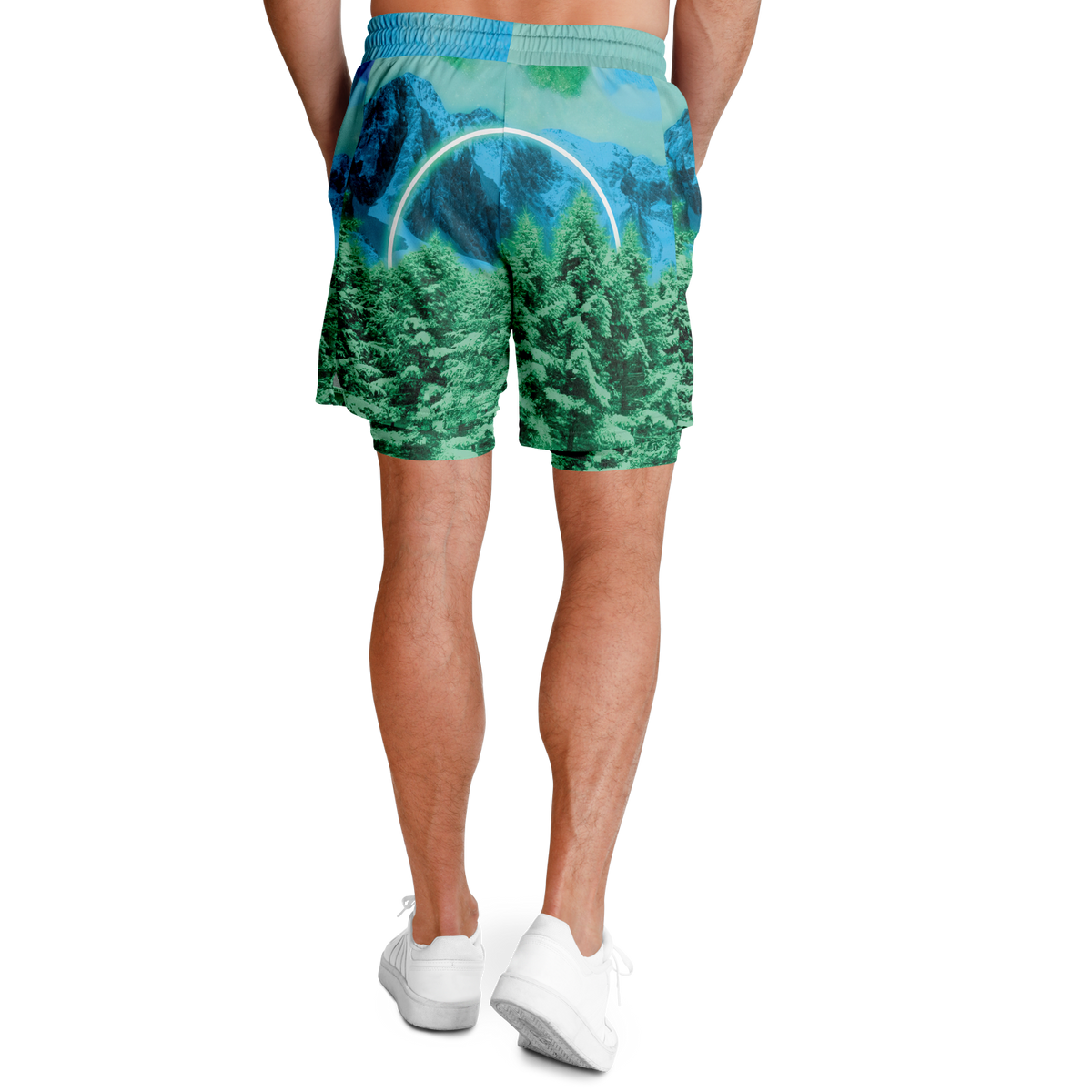 Minty Wonderland Men's 2 in 1 Shorts