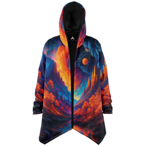 Wonderland Valley Cloak (Black Fur) - Festival Clothing, Rave Outfits, EDM Gear