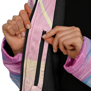 Grid Tide Zip Up Cloak