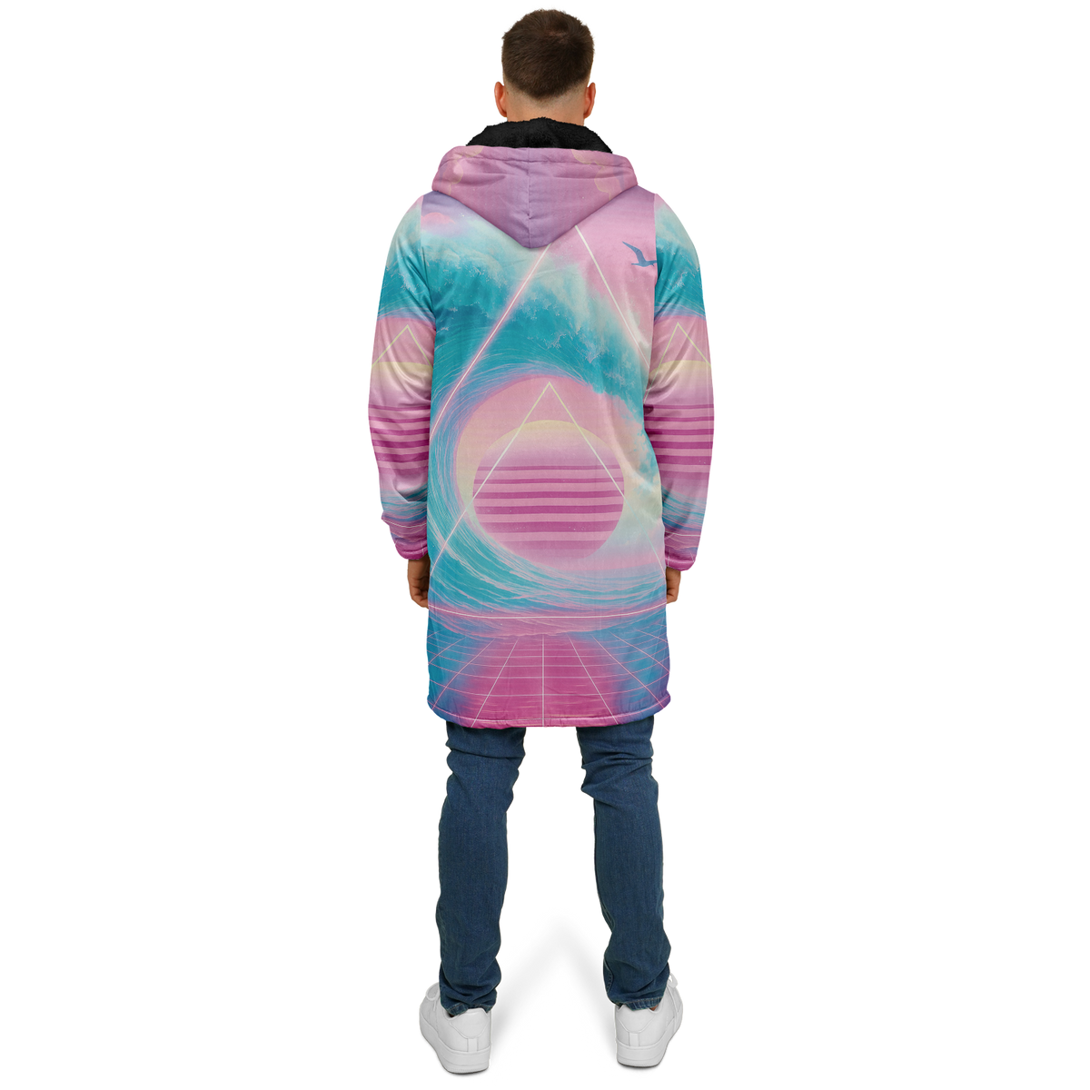 Grid Tide Zip Up Cloak