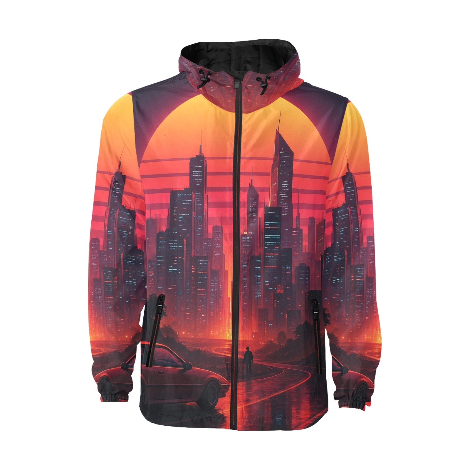 Neon Sunrise Windbreaker