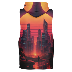 Neon Sunrise Sleeveless Hoodie