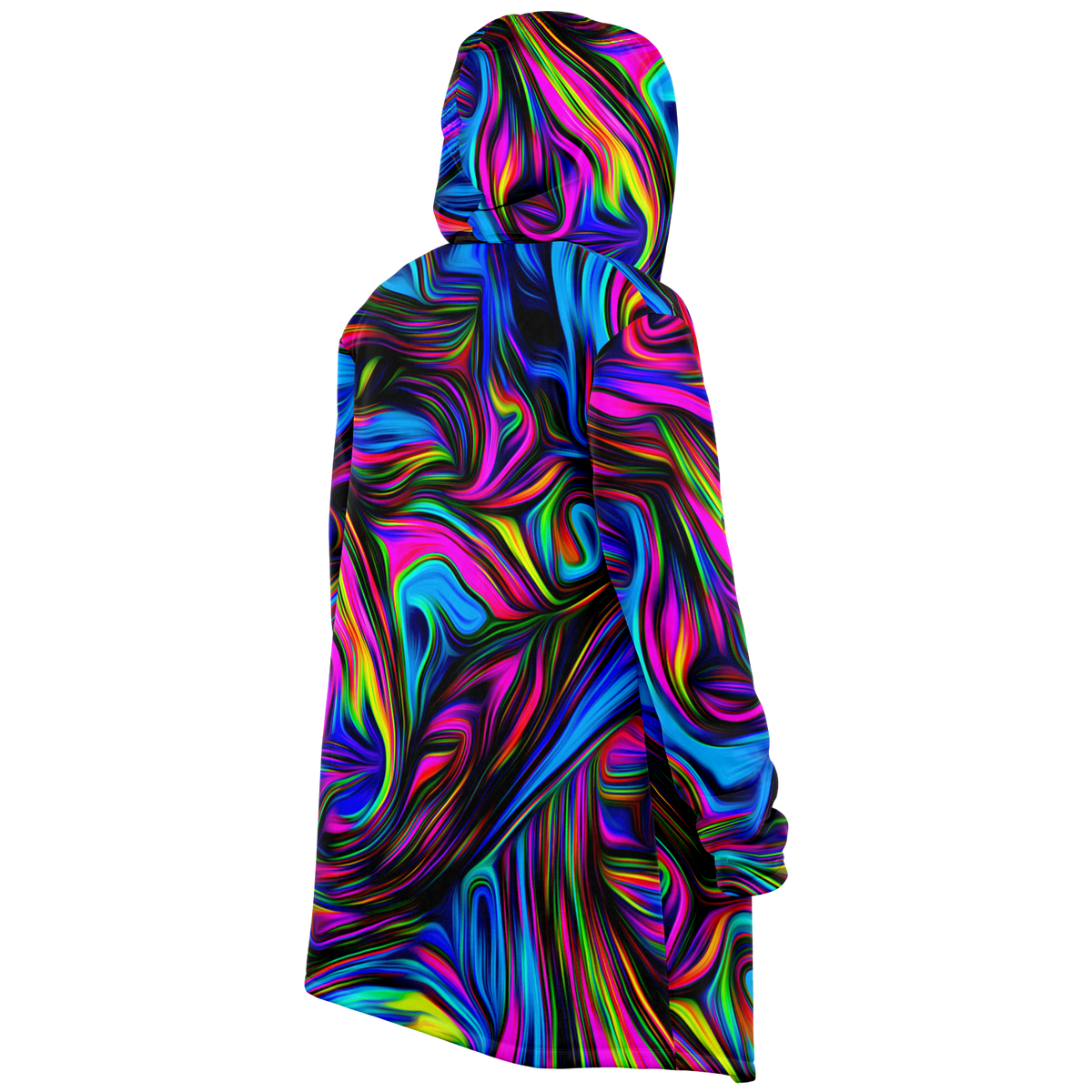 Psychedelic Waves Cloak (Black Fur)
