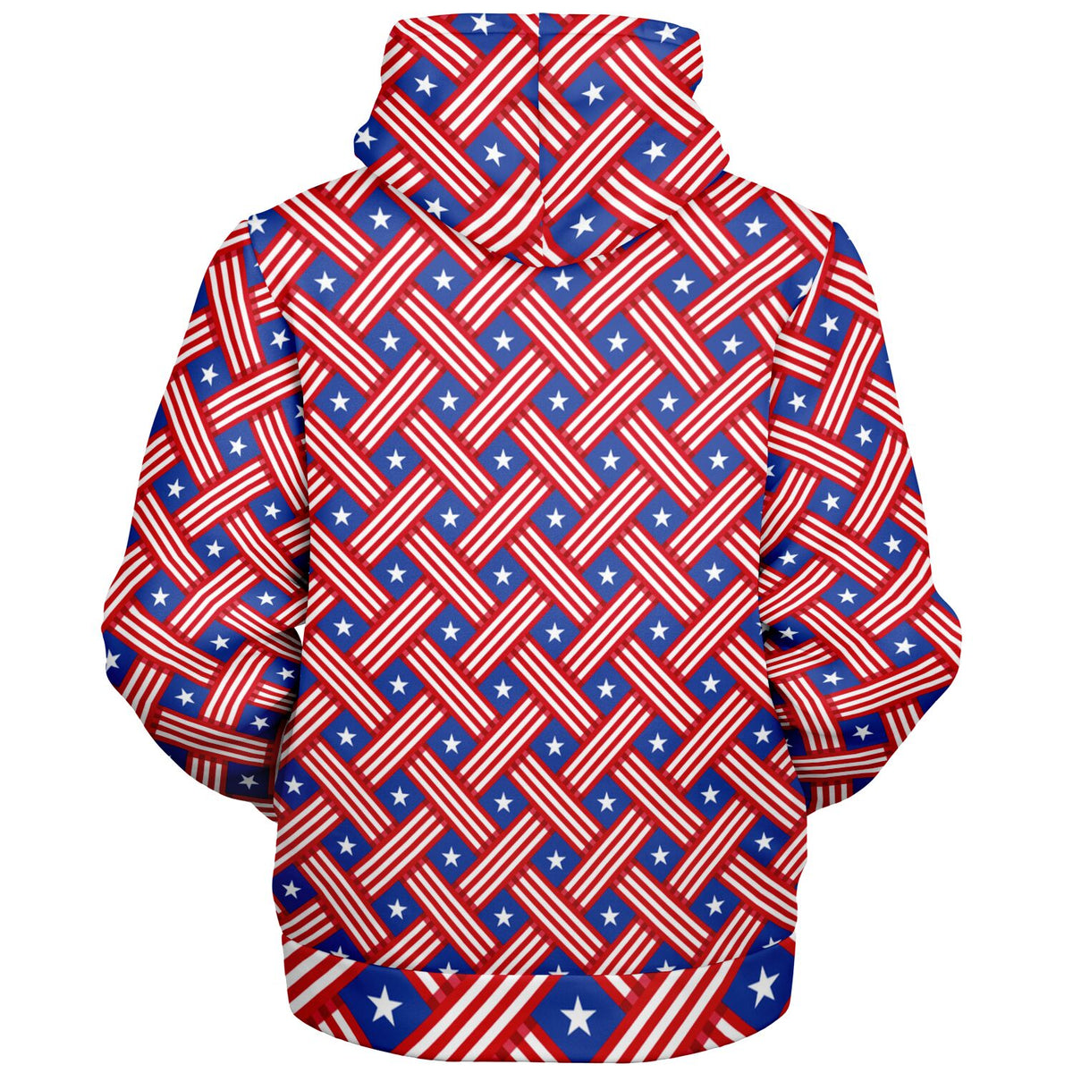Stars and Stripes Sherpa Hoodie (Black Fur)