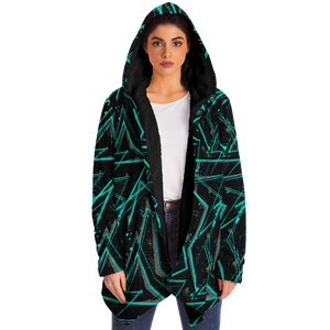Electrostatic Cloak (Black Fur) - Festival Clothing, Rave Outfits, EDM Gear