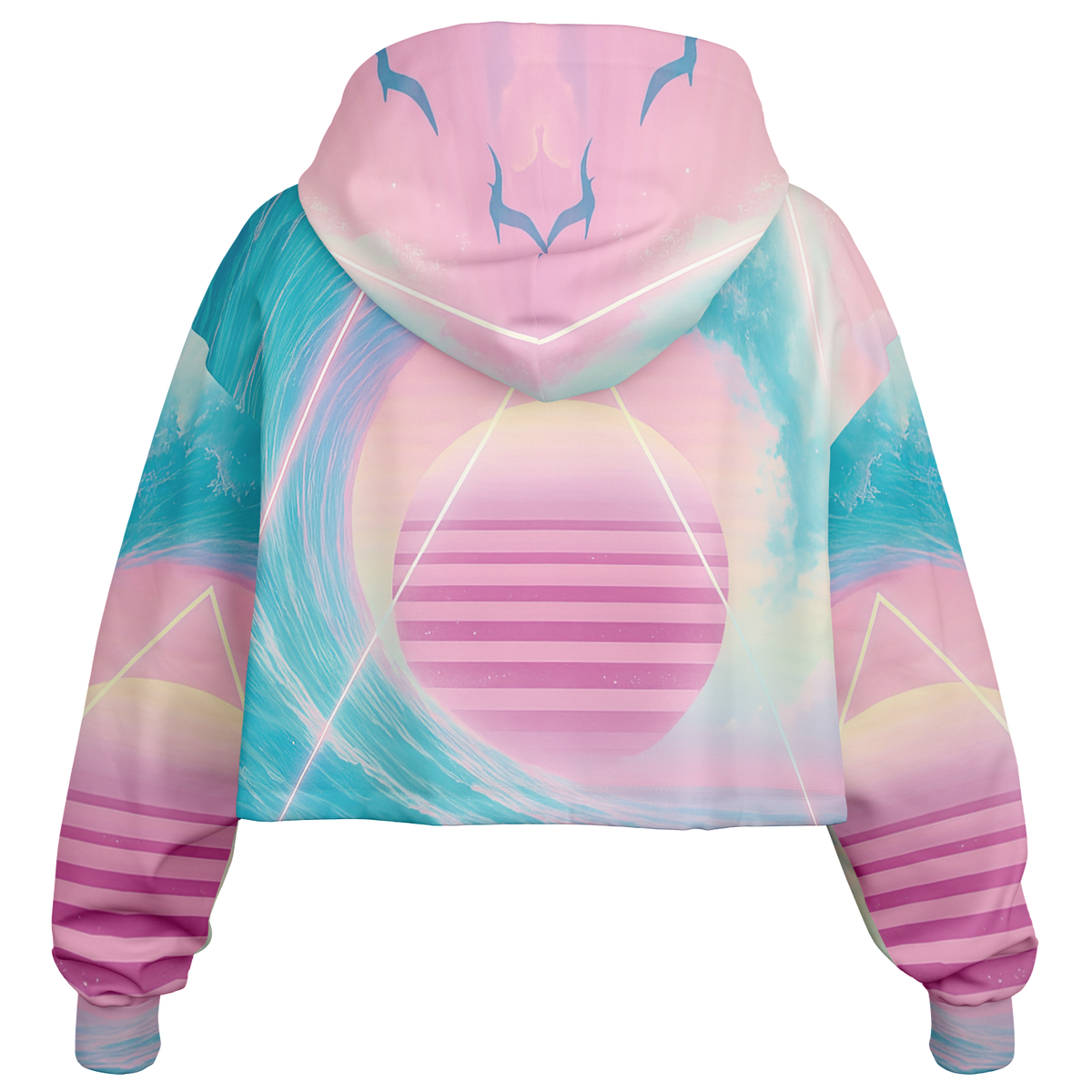 Grid Tide Cropped Hoodie