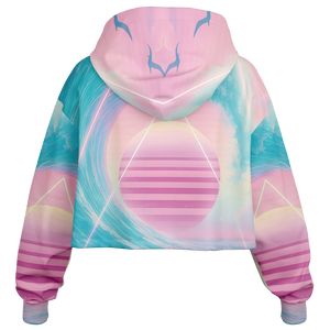 Grid Tide Cropped Hoodie