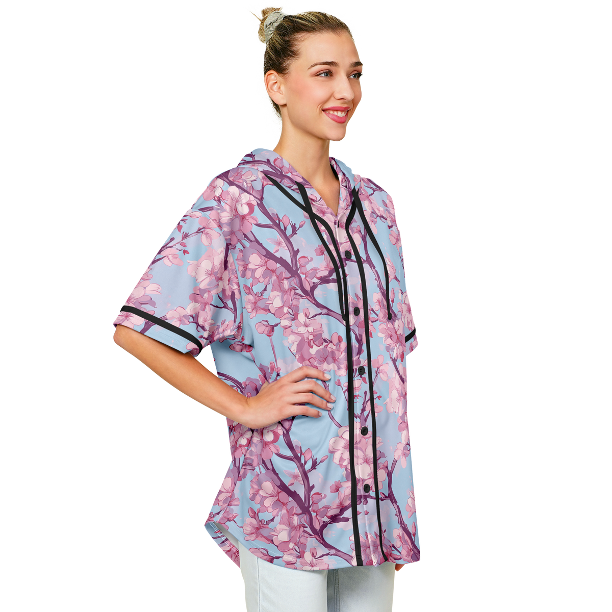 Cherry Blossom Hooded Jersey