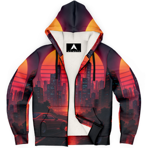 Neon Sunrise Sherpa Hoodie