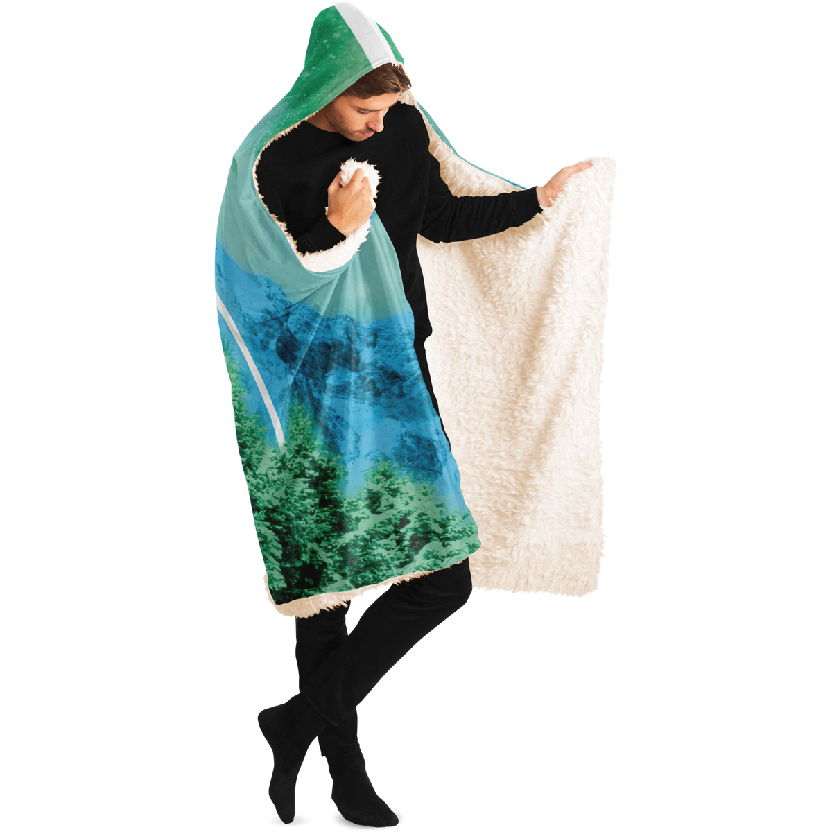 Minty Wonderland Hooded Blanket