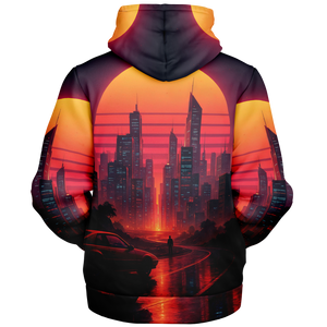 Neon Sunrise Sherpa Hoodie
