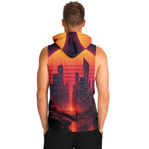 Neon Sunrise Sleeveless Hoodie