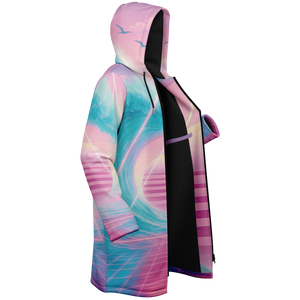 Grid Tide Zip Up Cloak