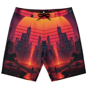 Neon Sunrise Board Shorts