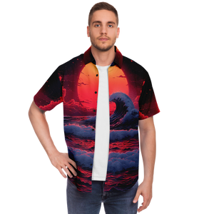 The Synthwave off Kanagawa Button Down Shirt