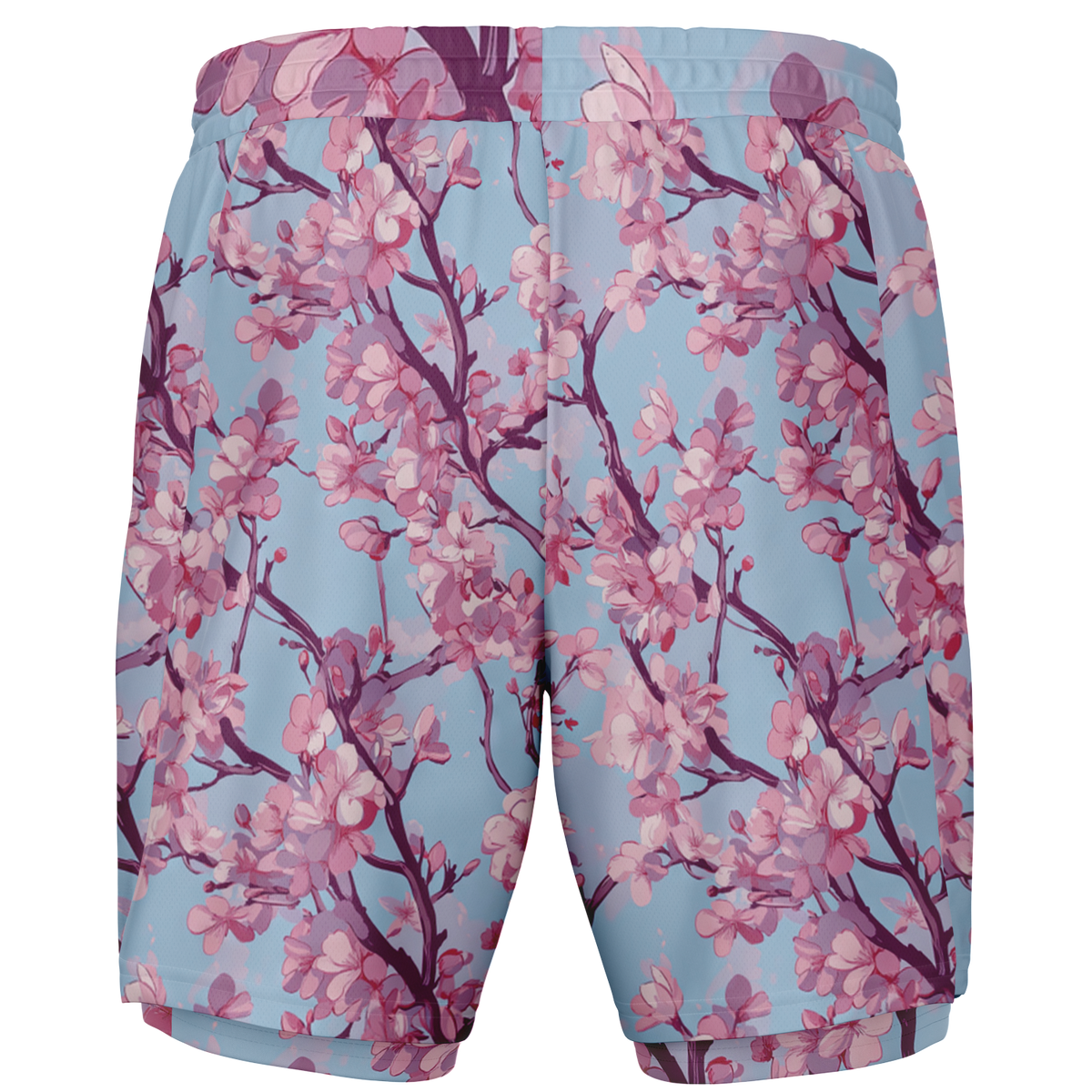 Cherry Blossom Men's 2 in 1 Shorts