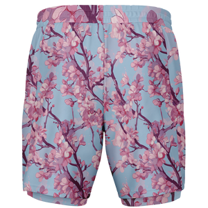 Cherry Blossom Men's 2 in 1 Shorts