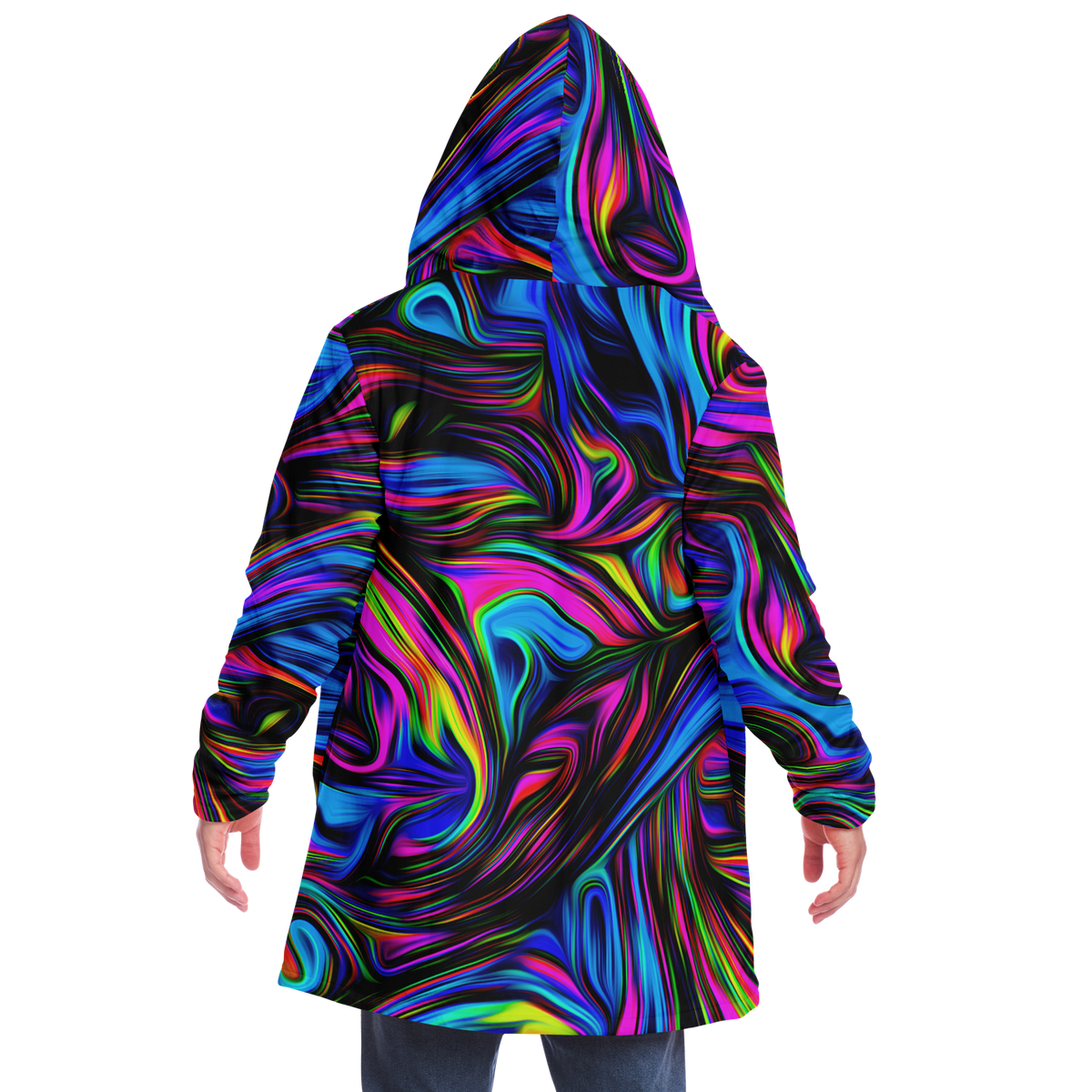 Psychedelic Waves Cloak (Black Fur)