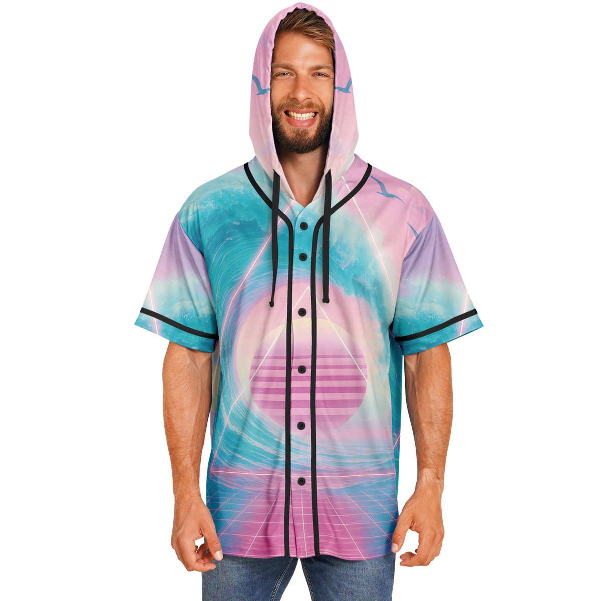 Grid Tide Hooded Jersey