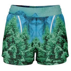 Minty Wonderland Women's 2-in-1 Shorts