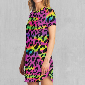 Rave Leopard T-Shirt Dress (Size L)