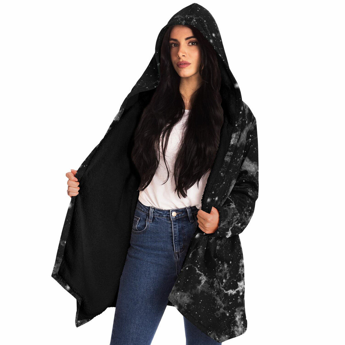Dark Matter Cloak (Black Fur) - Festival Clothing, Rave Outfits, EDM Gear
